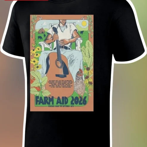 Farm Aid 2026 Vintage Concert Poster Graphic Tee Country Music Festival Merch