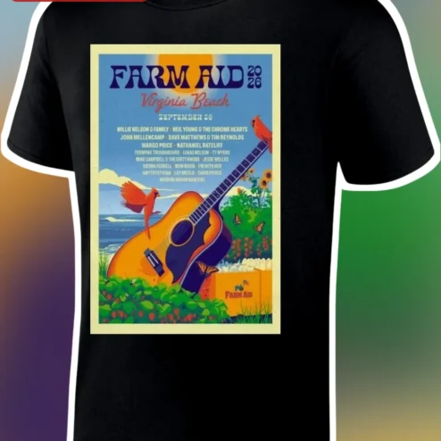 Farm Aid 2026 Virginia Beach Tee Vintage Concert Poster Graphic Shirt for Country Music Fans