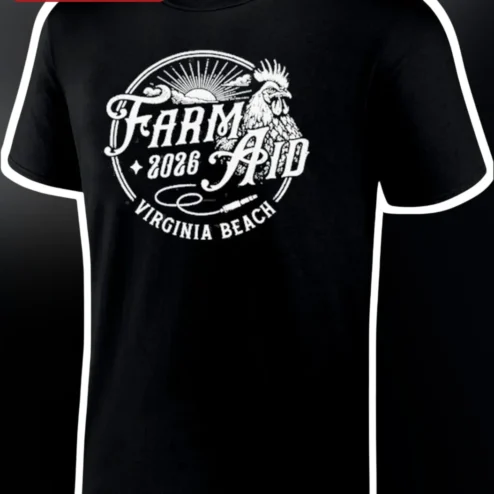 Farm Aid 2026 Virginia Beach Tee Vintage Rooster Graphic Music Festival Shirt
