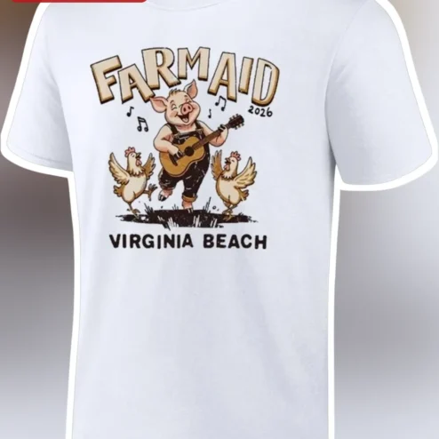 Farm Aid Virginia Beach Tee Funny Pig Guitar Country Music Shirt Gift