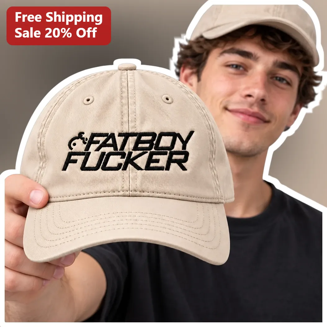 Fatboy Fucker Cap 2026 Beige Embroidered Baseball Hat Streetwear Novelty Headwear