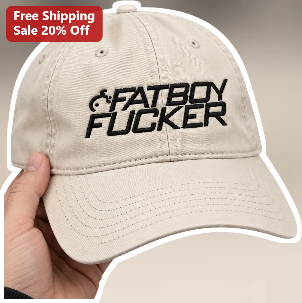 Fatboy Fucker Cap Beige Embroidered Baseball Hat Streetwear Gift