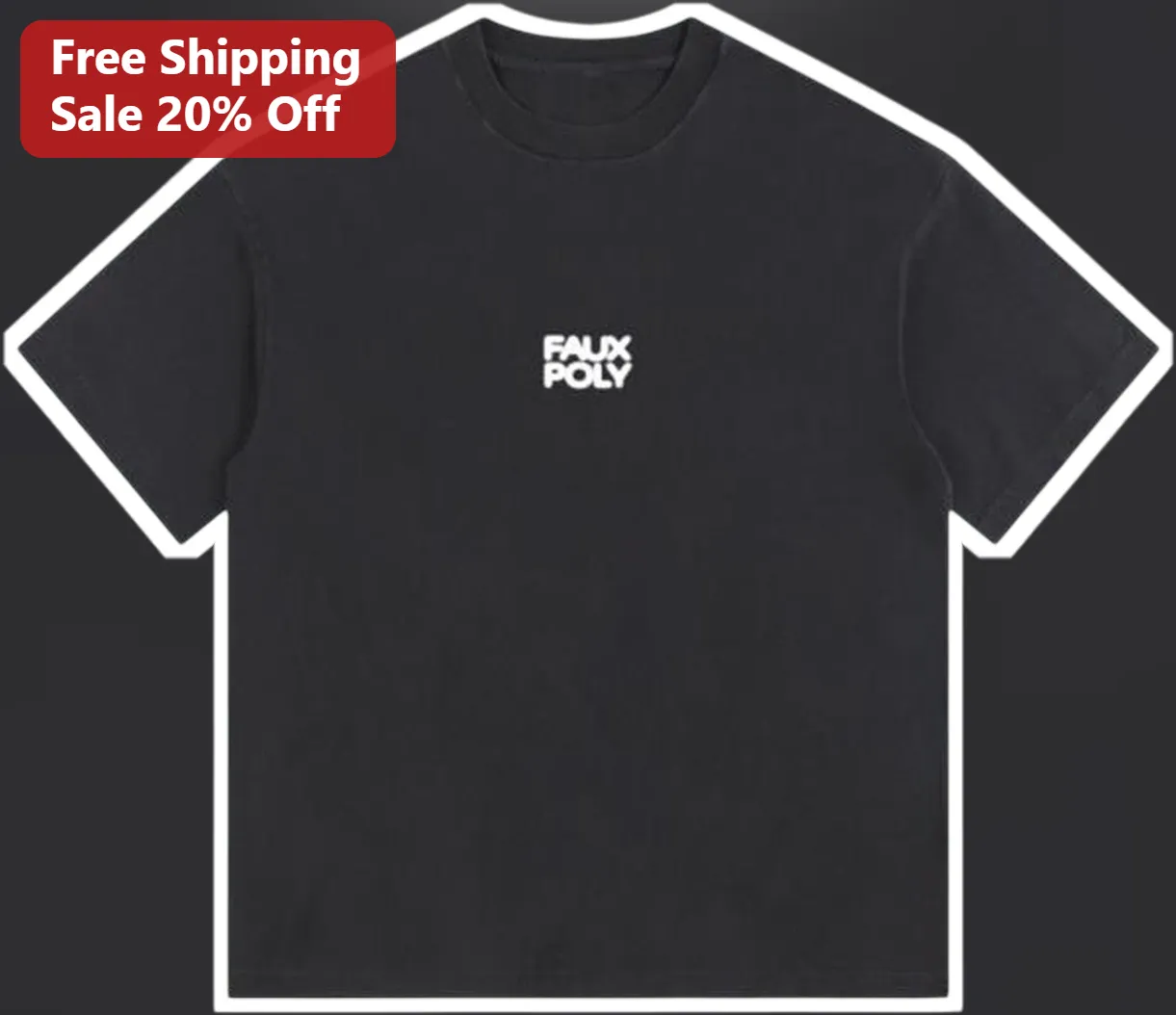 Faux Poly Tee London Record Label Merch Minimalist Streetwear Graphic T-Shirt