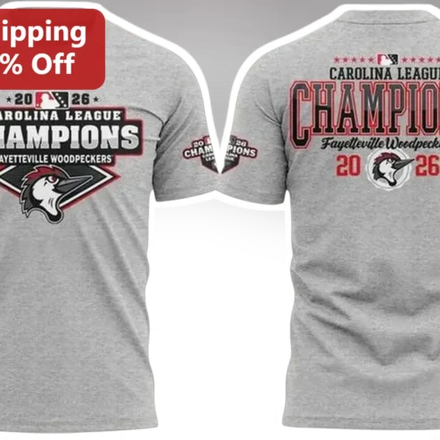 Fayetteville Woodpeckers 2026 Carolina League Champions Tee Baseball Fan Gift