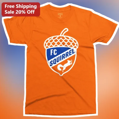 FC Squirrel Soccer Parody Logo Graphic Tee Funny Acorn Crest Shirt for Cincinnati Fans Game Day