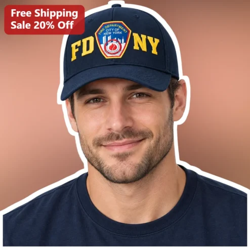 FDNY Cap Navy Blue Baseball Hat Fire Department City Of New York Bravest First Responder Gift For Men