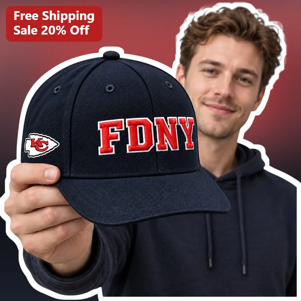 FDNY Cap Navy Blue Baseball Hat with Chiefs Logo Patch Embroidered First Responder Gift for Men
