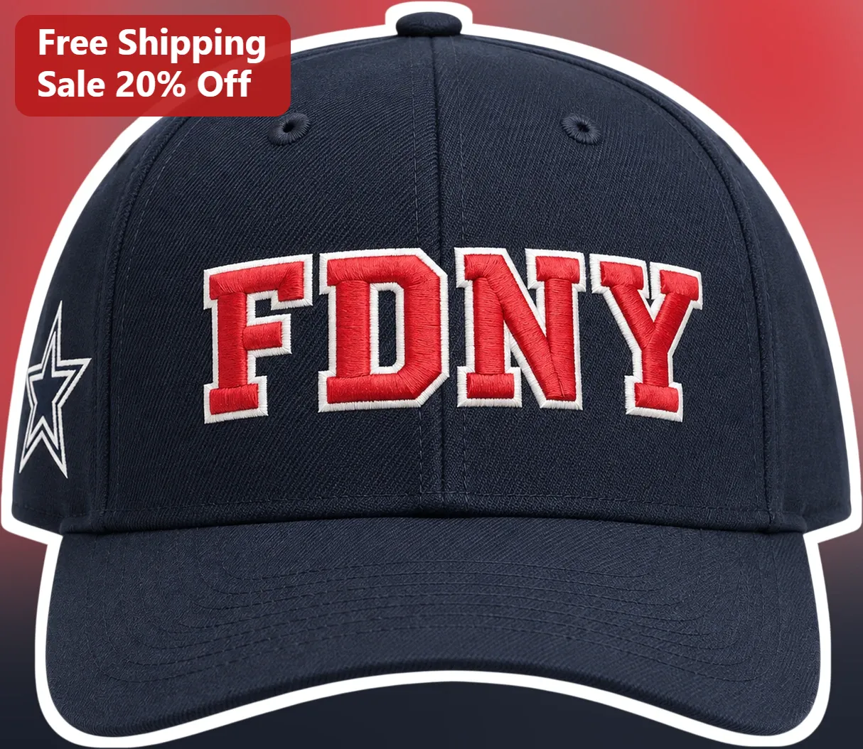 FDNY Cap Navy Blue Embroidered Baseball Hat for Firefighters First Responders