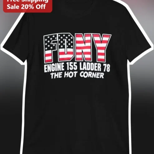 FDNY Engine Ladder 78 The Hot Corner Graphic Tee for Firefighters