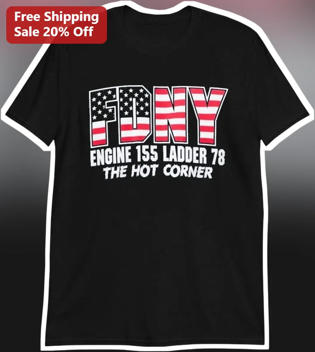 FDNY Engine Ladder 78 The Hot Corner Graphic Tee for Firefighters