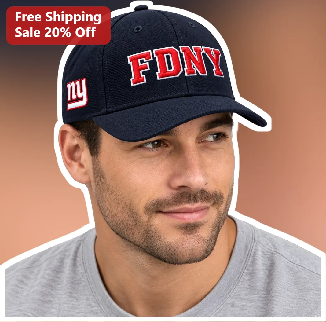 FDNY Hat Navy Blue Embroidered Baseball Cap NYC Firefighter First Responder Gift