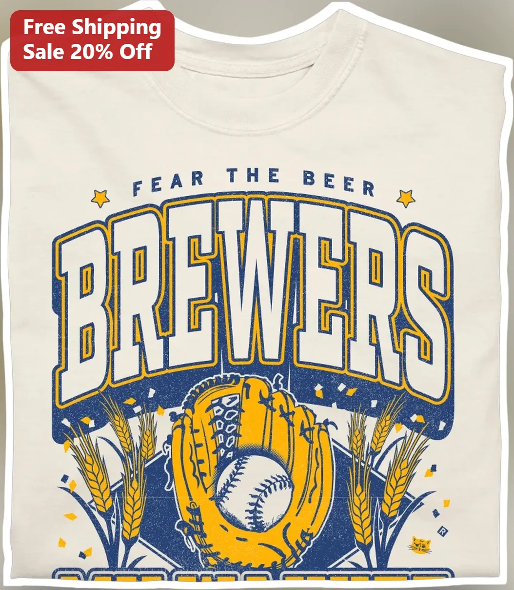 Fear The Beer Milwaukee Brewers Vintage Graphic Tee For Baseball Fans