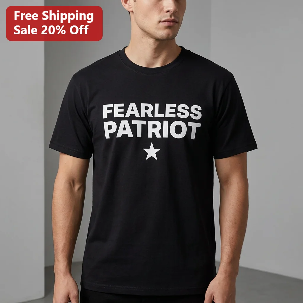 Fearless Patriot Star Tee Patriotic American Pride Shirt 4th of July Veterans Day Gift for Men