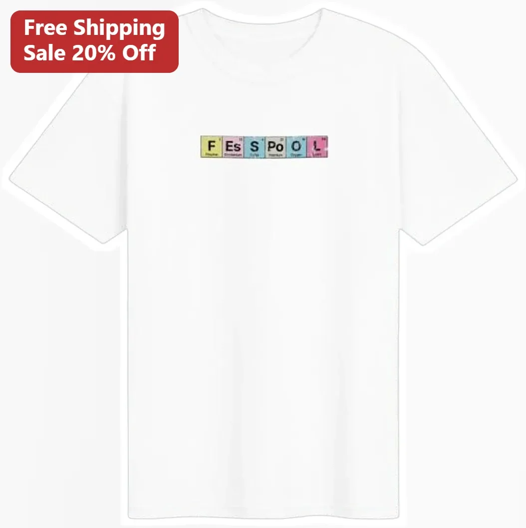 FESPOOL Periodic Table Name Spelling Graphic Tee Science Humor Shirt