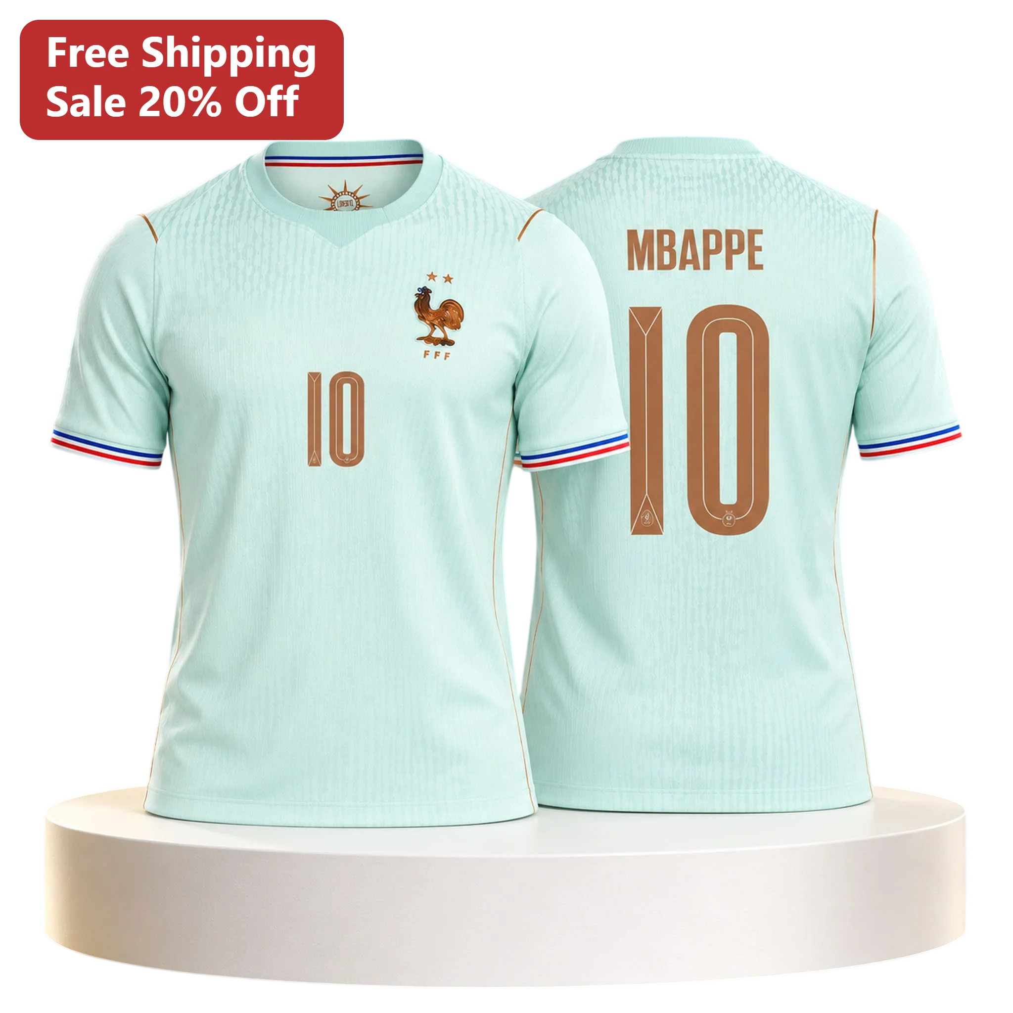 FFF France Soccer Kylian Mbappe Tee Les Bleus Football Fan Shirt