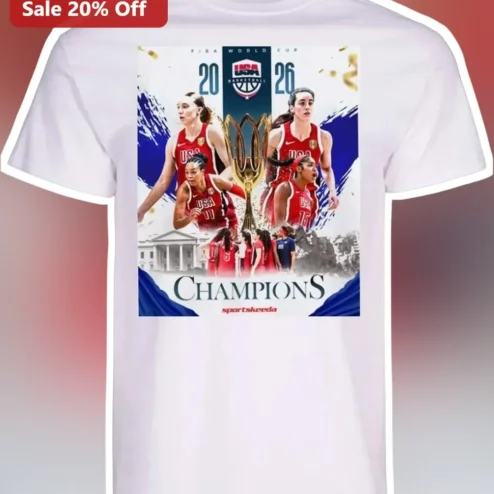 FIBA World Cup Champions Tee Caitlin Clark Team USA Basketball Graphic Shirt
