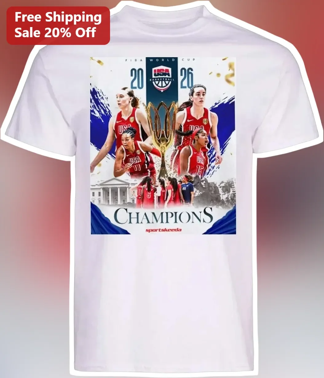 FIBA World Cup Champions Tee Caitlin Clark Team USA Basketball Graphic Shirt