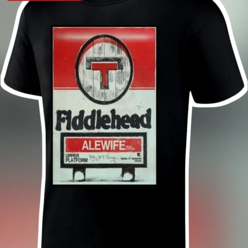 Fiddlehead Vintage Train Station Sign Distressed Graphic Tee Indie Rock Band Merch