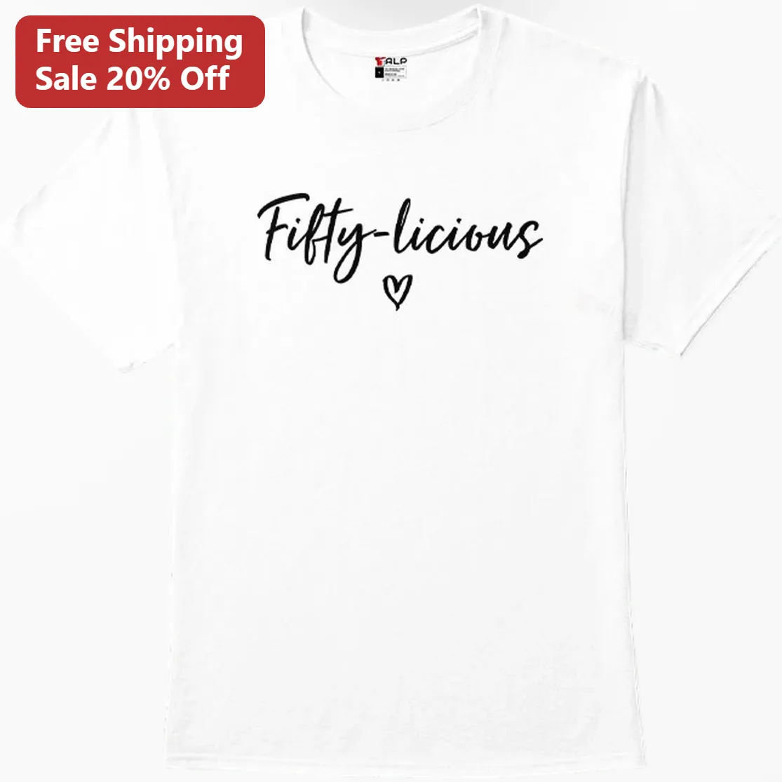 Fifty-licious 50th Birthday Tee Gift for Women and Men Turning Fifty Years Old Milestone