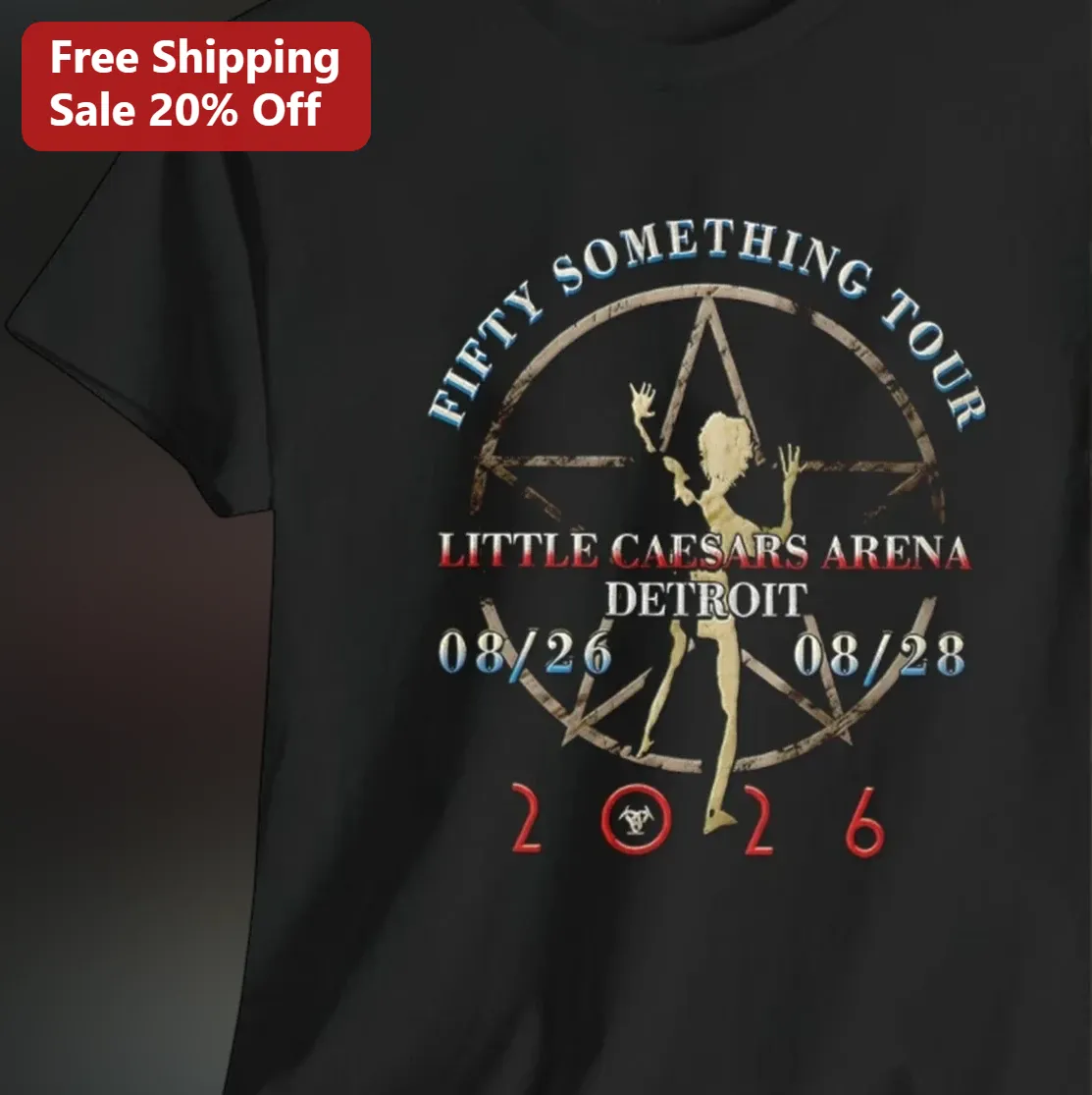 Fifty Something Tour Little Caesars Arena Detroit Tee Aug 26-28 2026 Rush Reunion Concert Gift for Fans