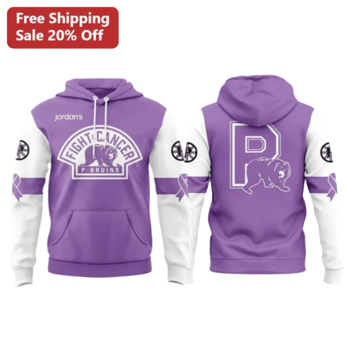 Fight Cancer Hockey Awareness Hoodie Providence Bruins Fan Gift Lavender Pullover Sweatshirt