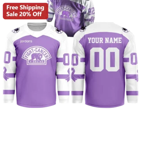 Fight Cancer P-Bruins Hockey Jersey Awareness Support Gift