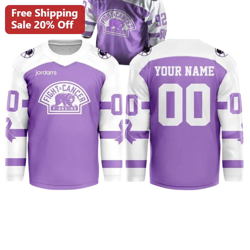 Fight Cancer P-Bruins Hockey Jersey Awareness Support Gift