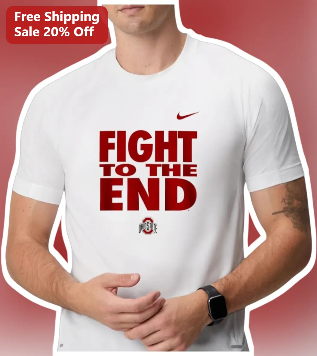 Fight to the End Ohio State Buckeyes Graphic Tee for Men College Football Fan Apparel