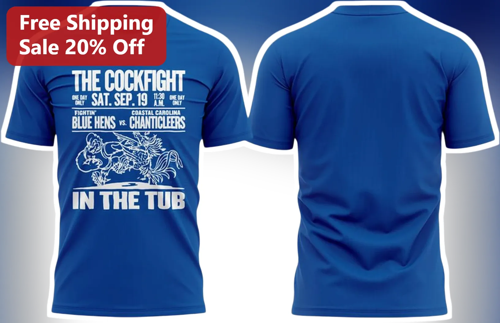 Fightin' Blue Hens vs Coastal Carolina Chanticleers Vintage Rivalry Tee