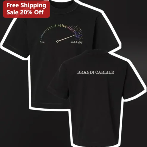 Fine Sad Gay Tee Brandi Carlile Folk Rock Music Merch Graphic Shirt