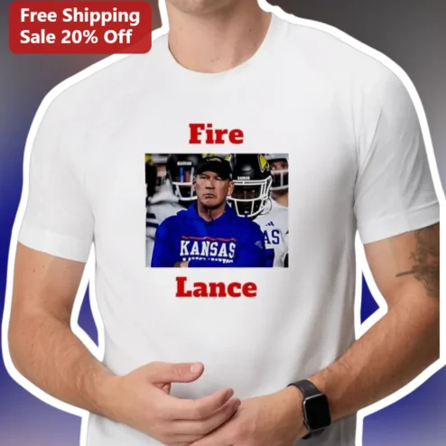 Fire Lance Tee Kansas Jayhawks Lance Leipold Football Fan Graphic Shirt