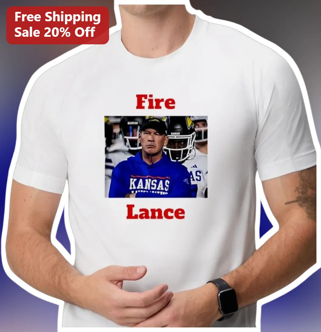 Fire Lance Tee Kansas Jayhawks Lance Leipold Football Fan Graphic Shirt