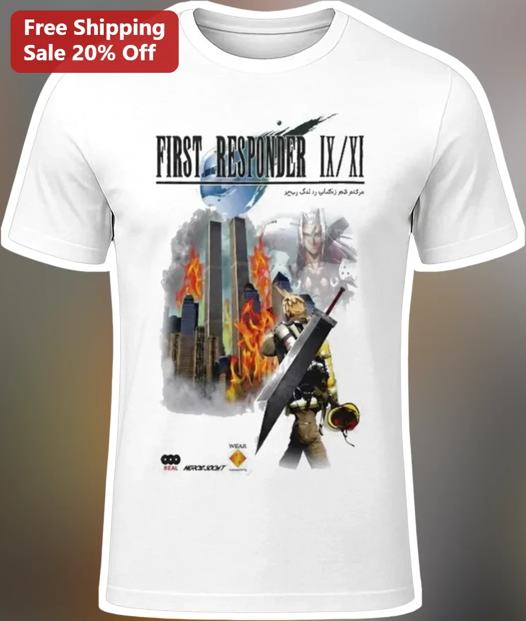 First Responder IX/XI Tee Cloud Strife Thor 9/11 Tribute Graphic Shirt