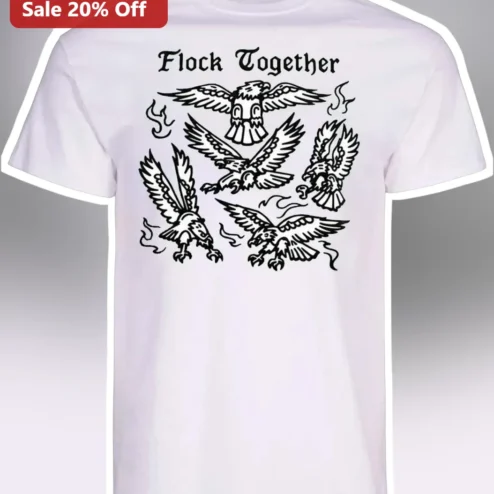 Flock Together Tee Vintage Eagle Graphic T-Shirt for Bird Lovers and Nature Enthusiasts