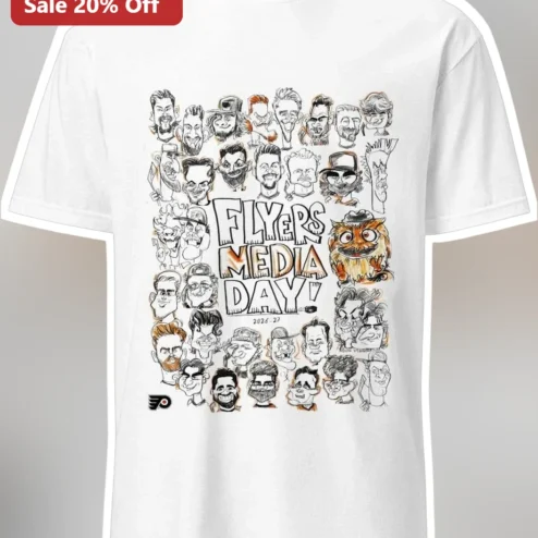 Flyers Media Day 2026-27 Gritty Caricature Tee Philadelphia Flyers Hockey Fan Gift