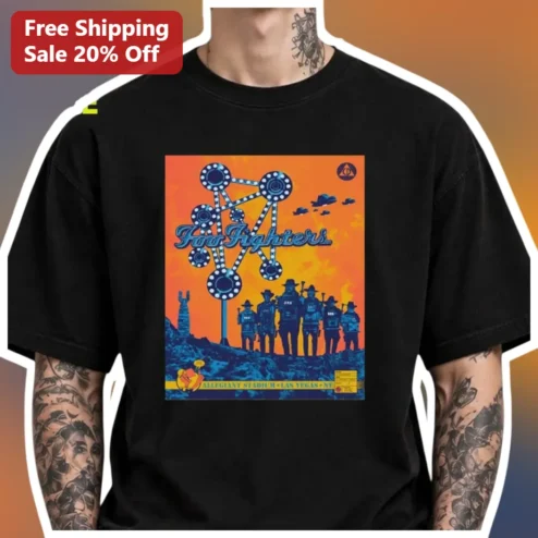 Foo Fighters Allegiant Stadium Las Vegas NV Tee Take Cover Tour Concert Merch