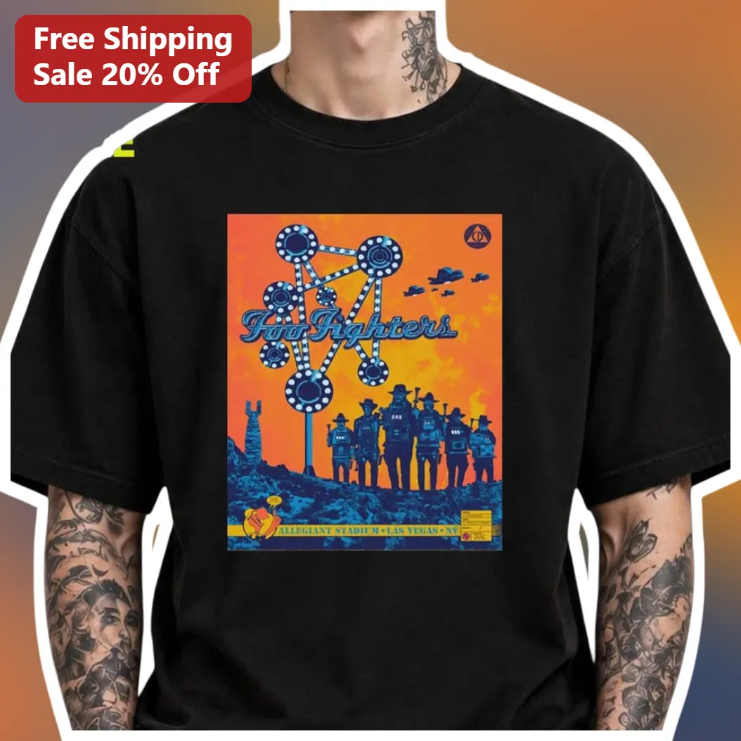 Foo Fighters Allegiant Stadium Las Vegas NV Tee Take Cover Tour Concert Merch