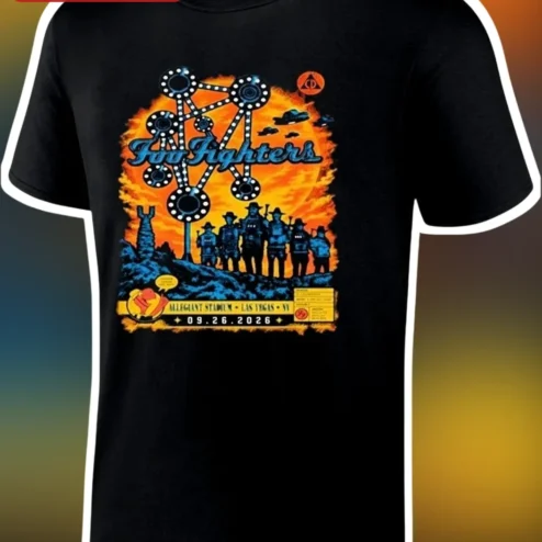 Foo Fighters Allegiant Stadium Las Vegas NV Tee Take Cover Tour Vintage Western Concert Shirt