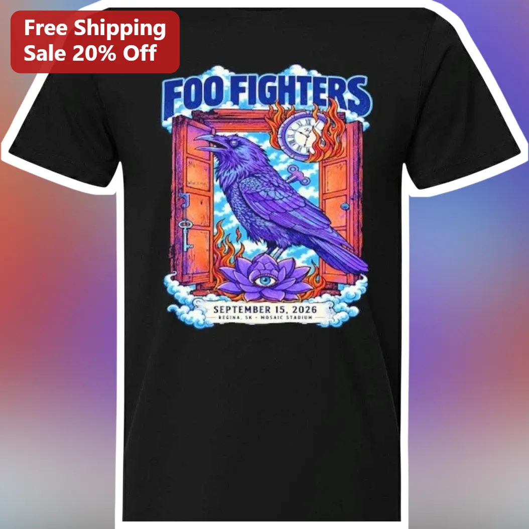 Foo Fighters Psychedelic Raven Tee Vintage Rock Band Merch Gift