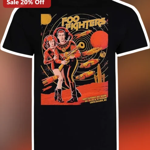 Foo Fighters Retro Sci-Fi Space Astronaut Graphic Tee