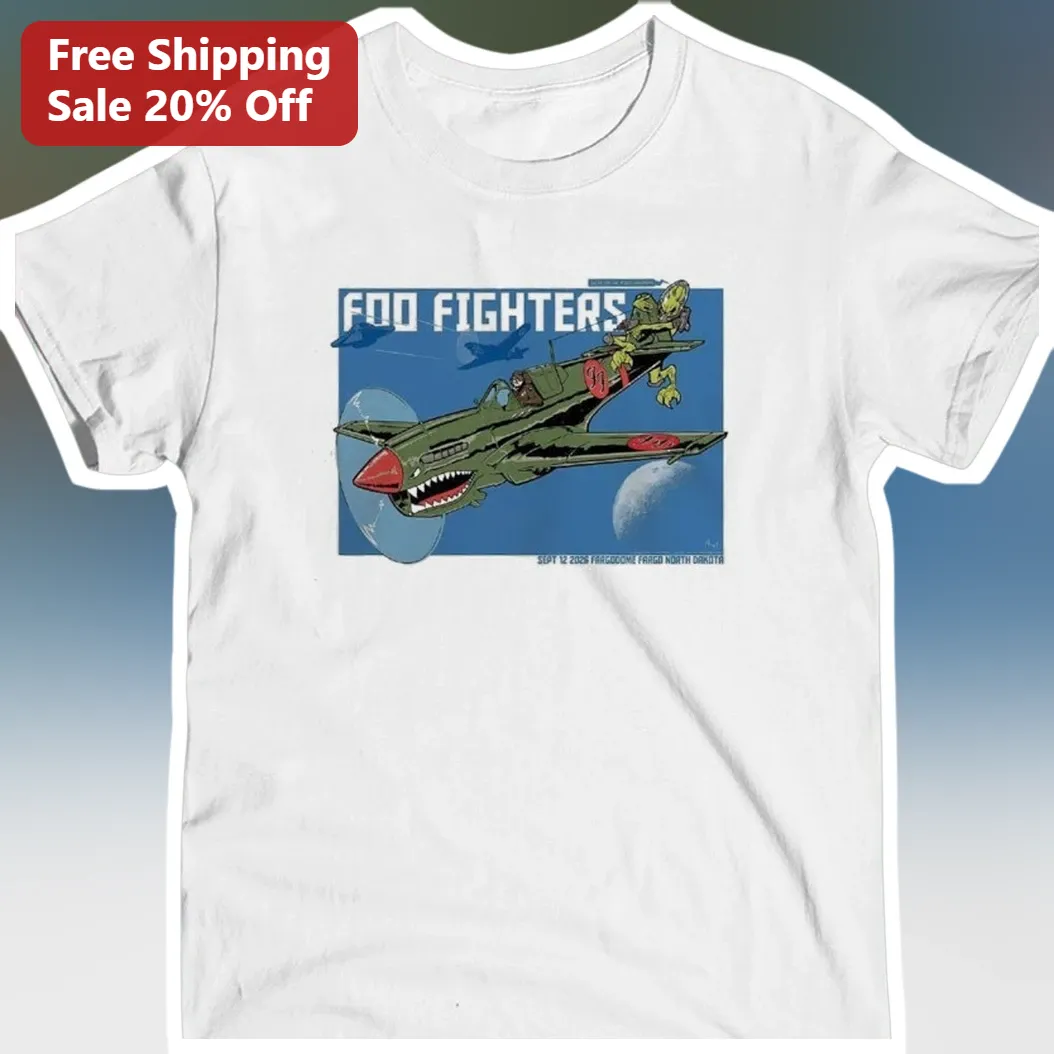 Foo Fighters Vintage Concert Poster Graphic Tee Retro Rock Band Merch