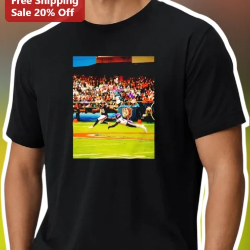 Football Catch Action Tee Dynamic Sports Graphic Shirt for Men and Kids