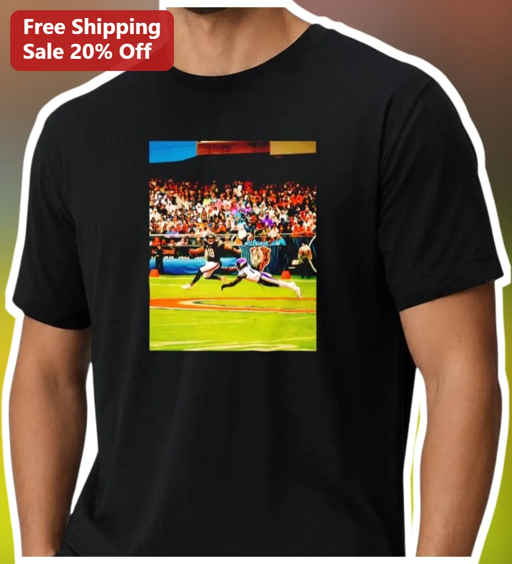 Football Catch Action Tee Dynamic Sports Graphic Shirt for Men and Kids