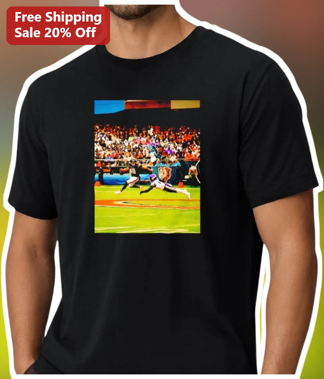 Football Diving Catch Action Graphic Tee American Football Player Sports Fan Gift