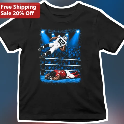 Football Player Wrestling Ring Tackle Graphic Tee for Sports Fans