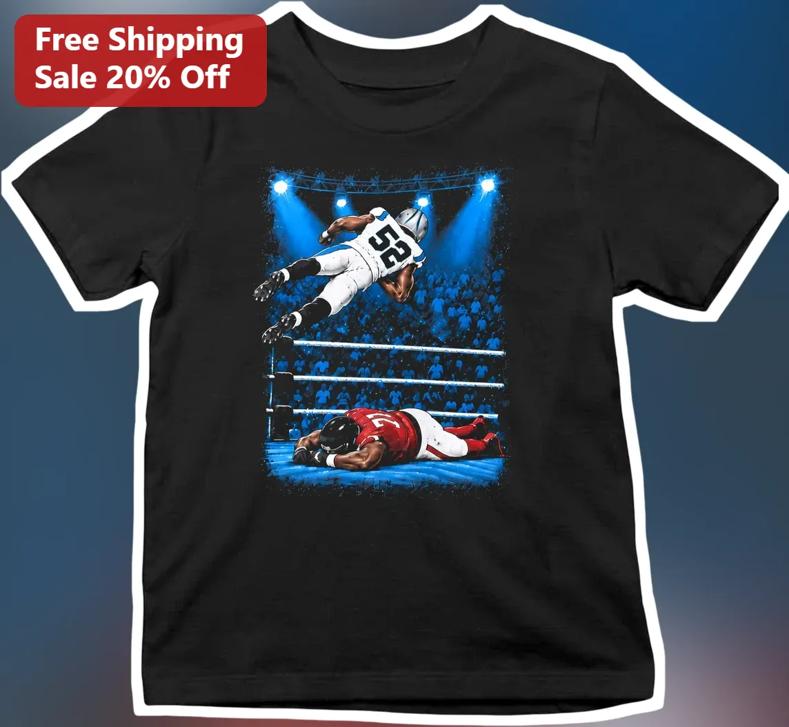 Football Player Wrestling Ring Tackle Graphic Tee for Sports Fans