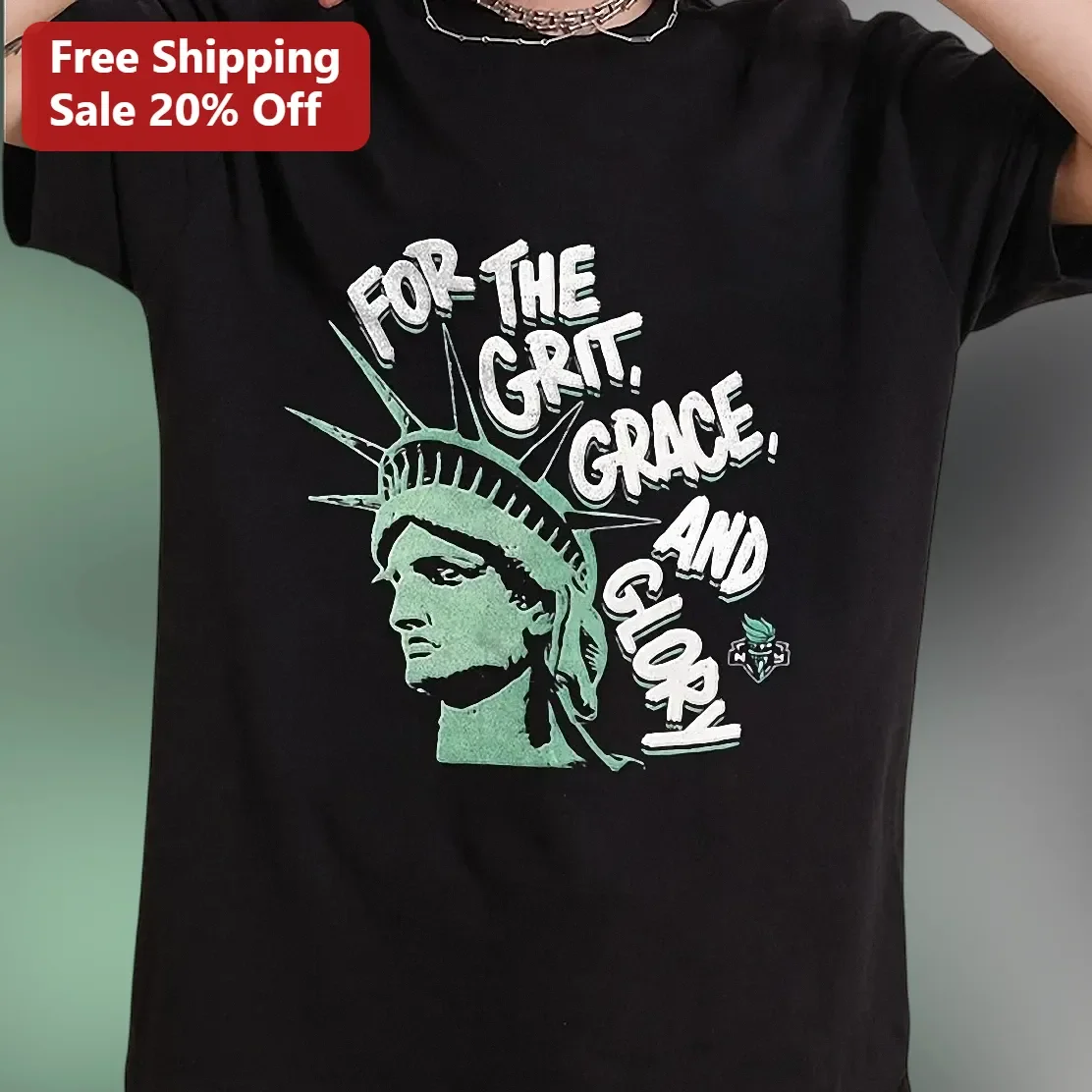 For The Grit Grace And Glory Statue Of Liberty Vintage Distressed Graphic Tee