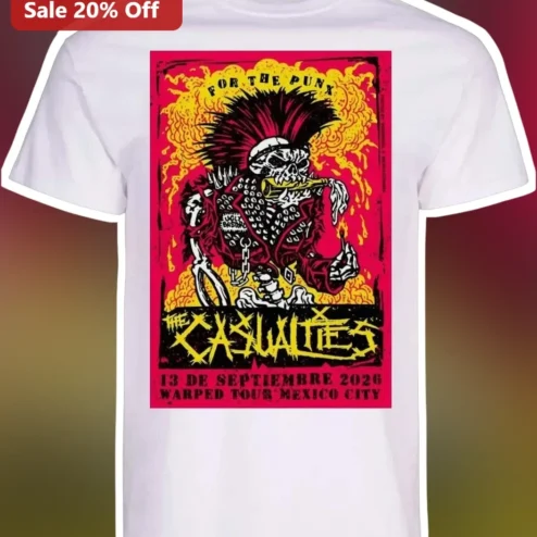 For The Punk The Casualties Graphic Tee Vintage Hardcore Punk Rock Band Shirt