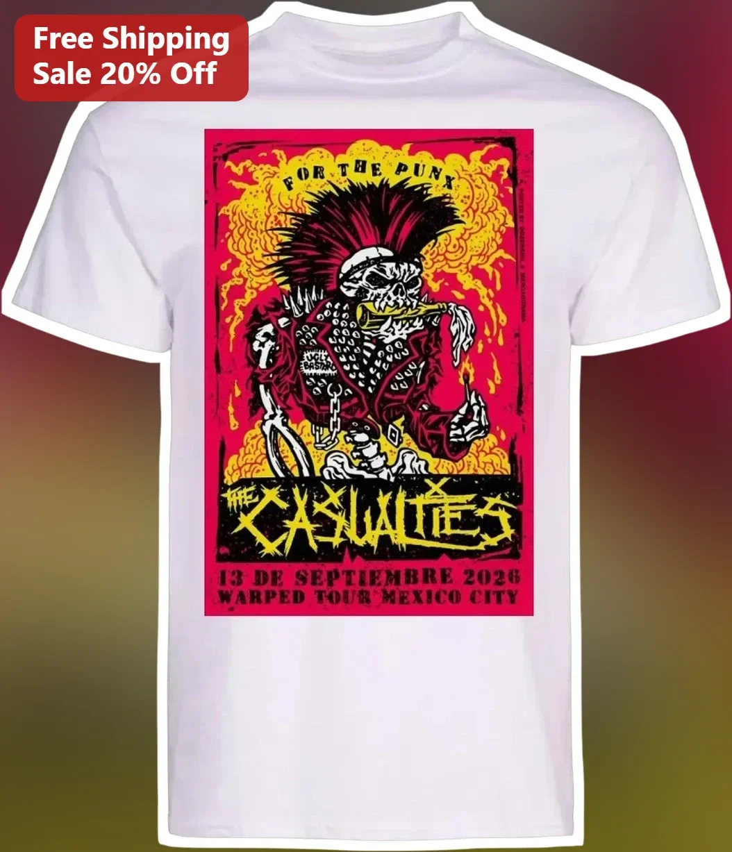 For The Punk The Casualties Graphic Tee Vintage Hardcore Punk Rock Band Shirt