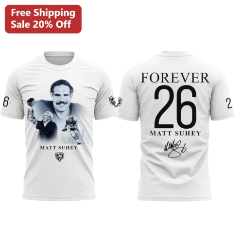 Forever Tee Matt Suhey Chicago Bears NFL Tribute Graphic T-Shirt